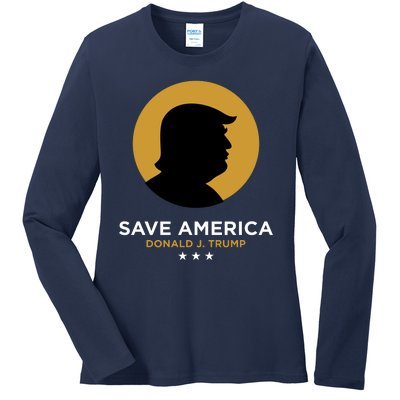 Donald Trump Classy Save America Ladies Long Sleeve Shirt