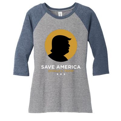 Donald Trump Classy Save America Women's Tri-Blend 3/4-Sleeve Raglan Shirt