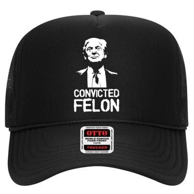 Donald Trump Convicted Felon Stencil Graffiti High Crown Mesh Back Trucker Hat