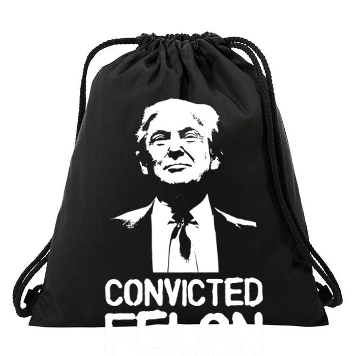 Donald Trump Convicted Felon Stencil Graffiti Drawstring Bag