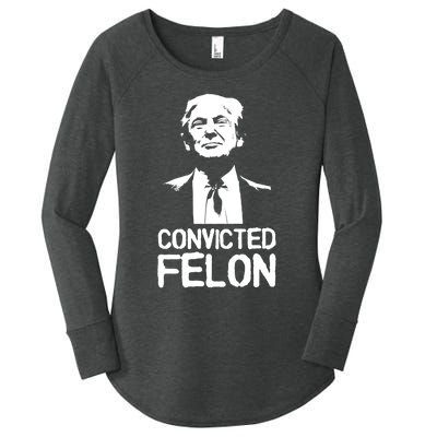 Donald Trump Convicted Felon Stencil Graffiti Women's Perfect Tri Tunic Long Sleeve Shirt