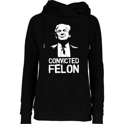 Donald Trump Convicted Felon Stencil Graffiti Womens Funnel Neck Pullover Hood