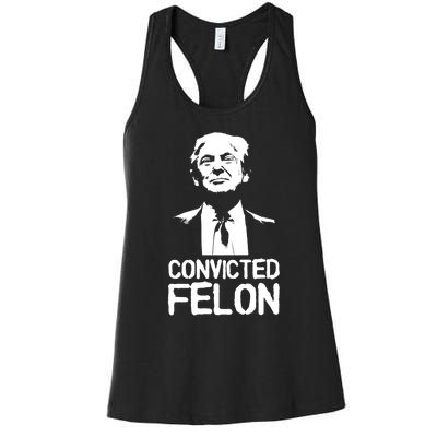 Donald Trump Convicted Felon Stencil Graffiti Women's Racerback Tank