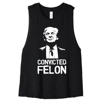 Donald Trump Convicted Felon Stencil Graffiti Women's Racerback Cropped Tank