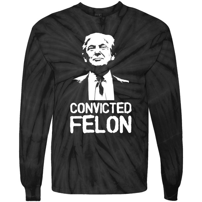 Donald Trump Convicted Felon Stencil Graffiti Tie-Dye Long Sleeve Shirt