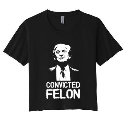 Donald Trump Convicted Felon Stencil Graffiti Crop Top