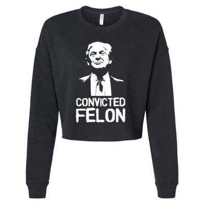 Donald Trump Convicted Felon Stencil Graffiti Cropped Pullover Crew