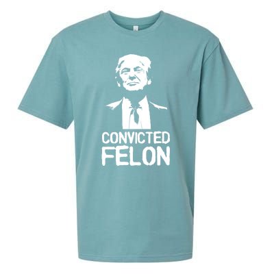 Donald Trump Convicted Felon Stencil Graffiti Sueded Cloud Jersey T-Shirt