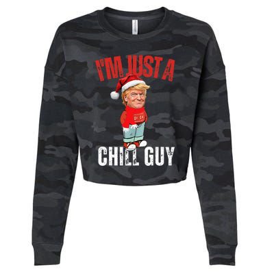 Donald Trump Christmas Chill Meme Guy Cropped Pullover Crew