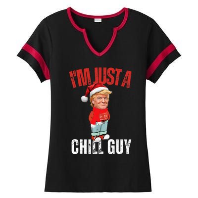 Donald Trump Christmas Chill Meme Guy Ladies Halftime Notch Neck Tee