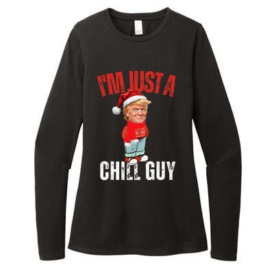 Donald Trump Christmas Chill Meme Guy Womens CVC Long Sleeve Shirt