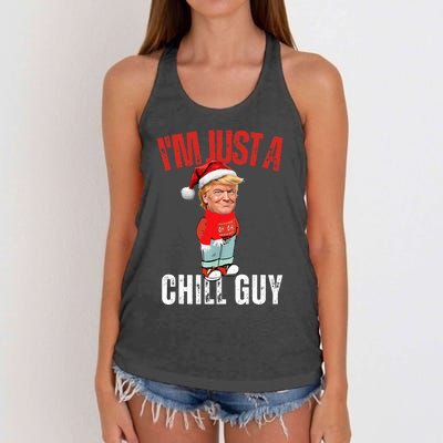 Donald Trump Christmas Chill Meme Guy Women's Knotted Racerback Tank