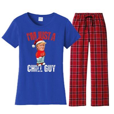 Donald Trump Christmas Chill Meme Guy Women's Flannel Pajama Set