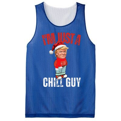 Donald Trump Christmas Chill Meme Guy Mesh Reversible Basketball Jersey Tank