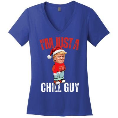 Donald Trump Christmas Chill Meme Guy Women's V-Neck T-Shirt