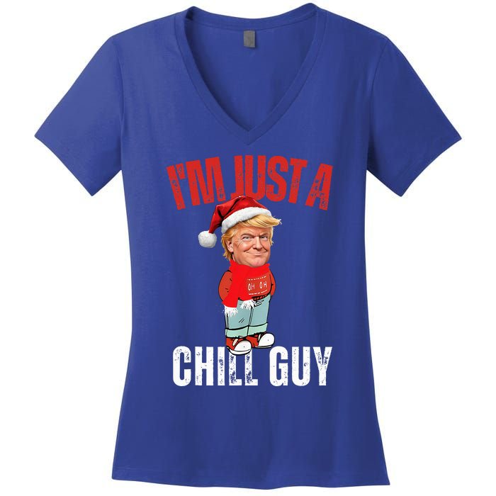 Donald Trump Christmas Chill Meme Guy Women's V-Neck T-Shirt