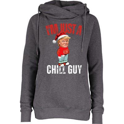 Donald Trump Christmas Chill Meme Guy Womens Funnel Neck Pullover Hood