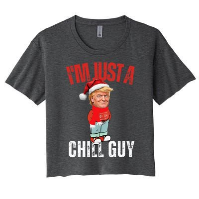 Donald Trump Christmas Chill Meme Guy Women's Crop Top Tee