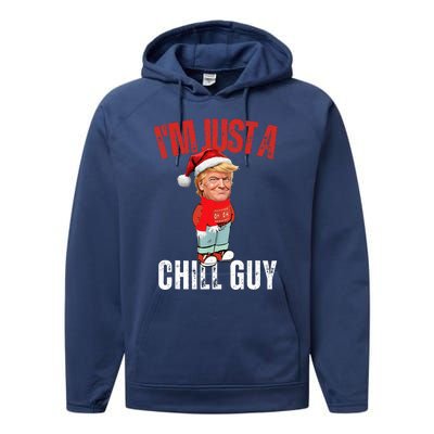 Donald Trump Christmas Chill Meme Guy Performance Fleece Hoodie