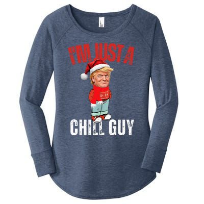 Donald Trump Christmas Chill Meme Guy Women's Perfect Tri Tunic Long Sleeve Shirt