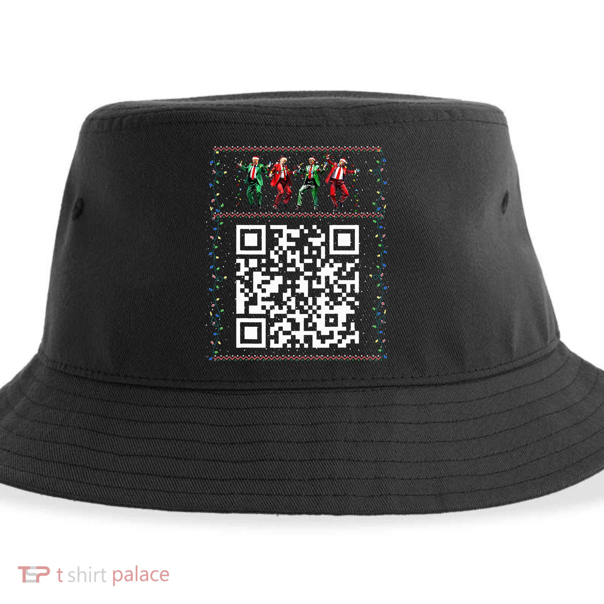 Dancing Trump Christmas Qr President 2024 Dance Code Sustainable Bucket Hat