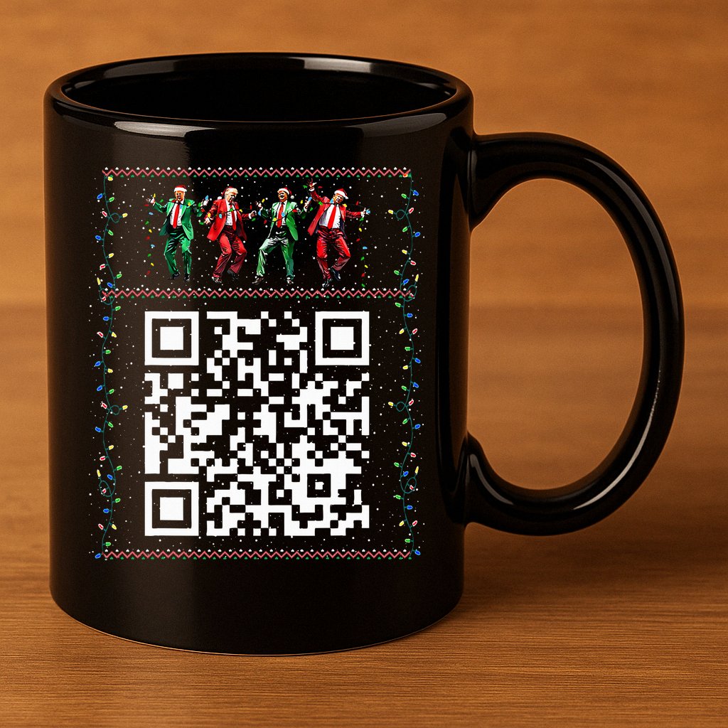 Dancing Trump Christmas Qr President 2024 Dance Code 11oz C Handle Ceramic Mug