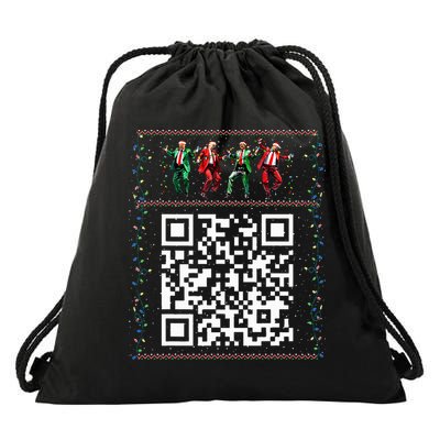 Dancing Trump Christmas Qr President 2024 Dance Code Drawstring Bag