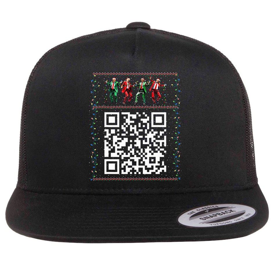 Dancing Trump Christmas Qr President 2024 Dance Code Flat Bill Trucker Hat