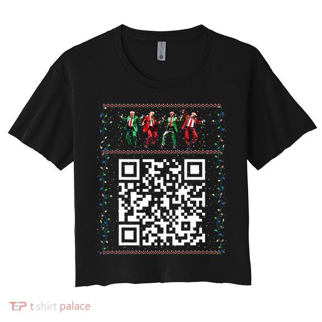 Dancing Trump Christmas Qr President 2024 Dance Code Crop Top