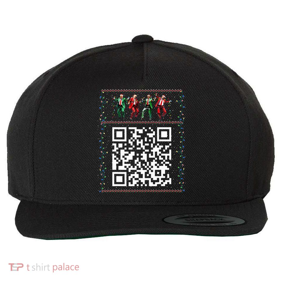 Dancing Trump Christmas Qr President 2024 Dance Code Wool Snapback Cap