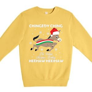 Dominick The Christmas Donkey Italian Donkey Premium Crewneck Sweatshirt