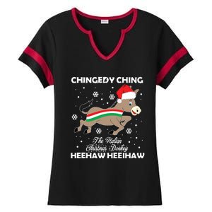 Dominick The Christmas Donkey Italian Donkey Ladies Halftime Notch Neck Tee