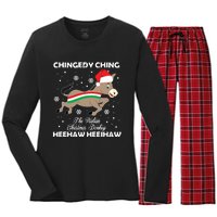 Dominick The Christmas Donkey Italian Donkey Women's Long Sleeve Flannel Pajama Set 