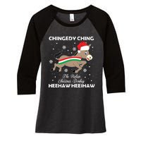 Dominick The Christmas Donkey Italian Donkey Women's Tri-Blend 3/4-Sleeve Raglan Shirt