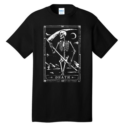 Death Tarot Card Goth Skeleton Grim Reaper Halloween Tall T-Shirt