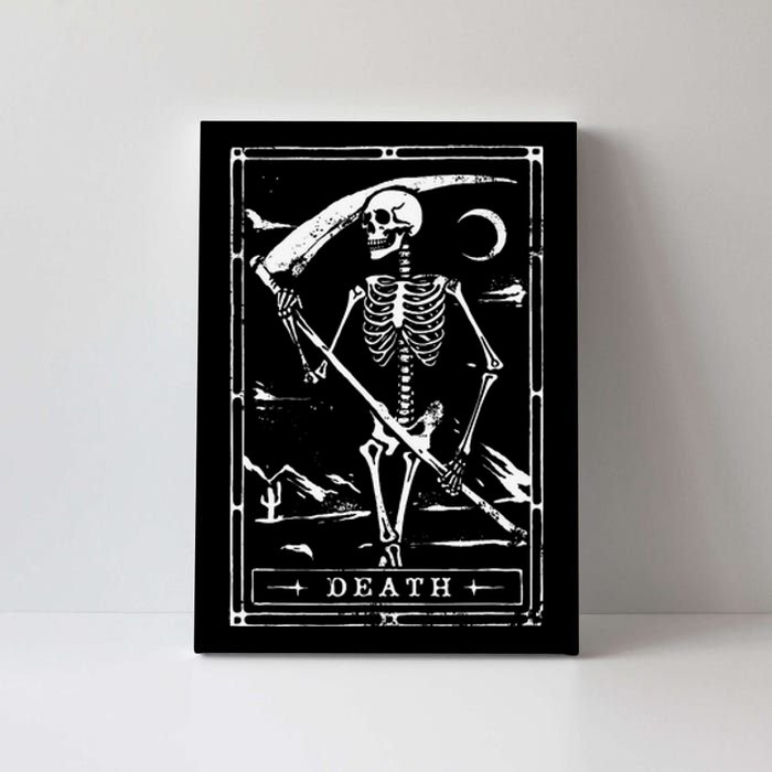 Death Tarot Card Goth Skeleton Grim Reaper Halloween Canvas