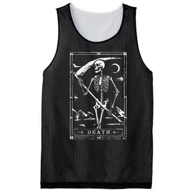 Death Tarot Card Goth Skeleton Grim Reaper Halloween Mesh Reversible Basketball Jersey Tank