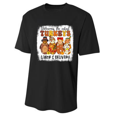 Delivering The Cutest Turkeys Labor & Delivery Thanksgiving  Performance Sprint T-Shirt