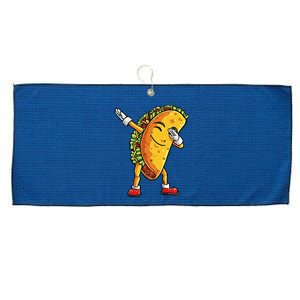 Dabbing Taco Cinco De Mayo Funny Mexican Food Dab Large Microfiber Waffle Golf Towel