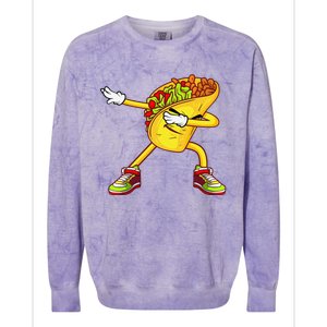 Dabbing Taco Cinco De Mayo Funny Mexican Food Dab Colorblast Crewneck Sweatshirt