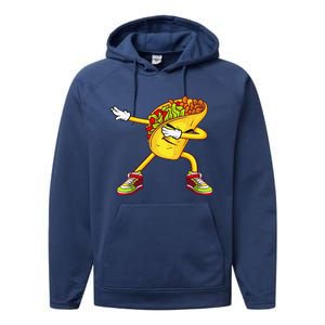 Dabbing Taco Cinco De Mayo Funny Mexican Food Dab Performance Fleece Hoodie