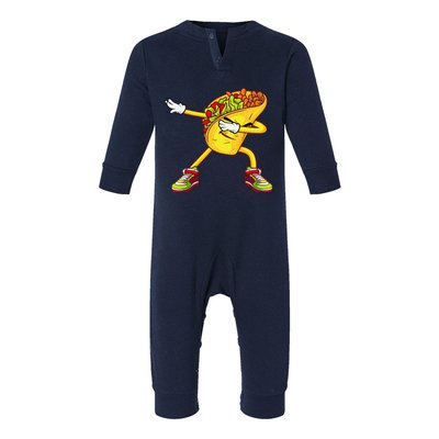 Dabbing Taco Cinco De Mayo Funny Mexican Food Dab Infant Fleece One Piece