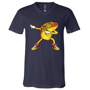 Dabbing Taco Cinco De Mayo Funny Mexican Food Dab V-Neck T-Shirt