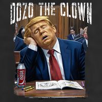 Dozo The Clown Donald Trump Sleeping At Trial 7 Panel Mesh Trucker Snapback Hat