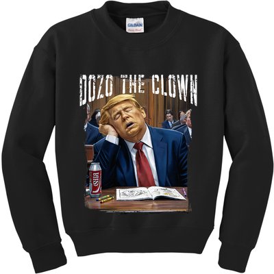Dozo The Clown Donald Trump Sleeping At Trial Kids Sweatshirt