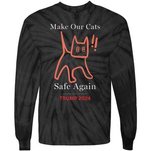 Donald Trump Cat Make Our Kittens Safe Again Tie-Dye Long Sleeve Shirt