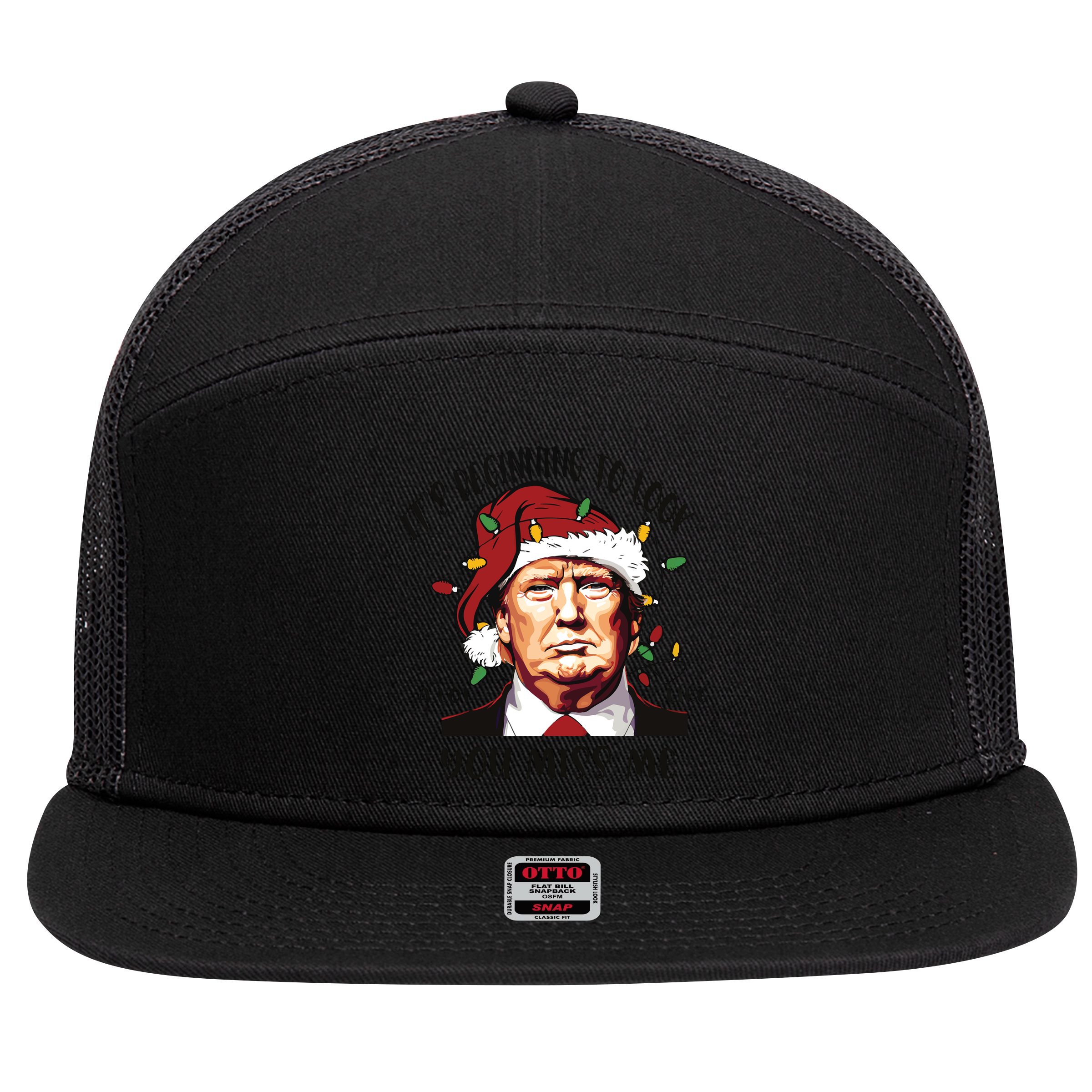 Donald Trump Christmas 7 Panel Mesh Trucker Snapback Hat