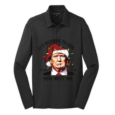 Donald Trump Christmas Silk Touch Performance Long Sleeve Polo