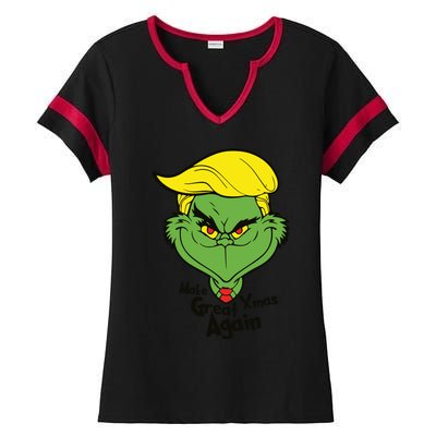 Donald Trump Christmas Ladies Halftime Notch Neck Tee