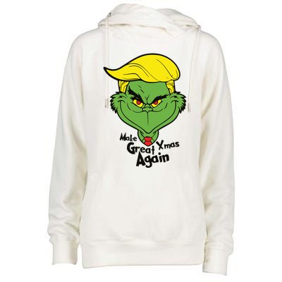 Donald Trump Christmas Womens Funnel Neck Pullover Hood